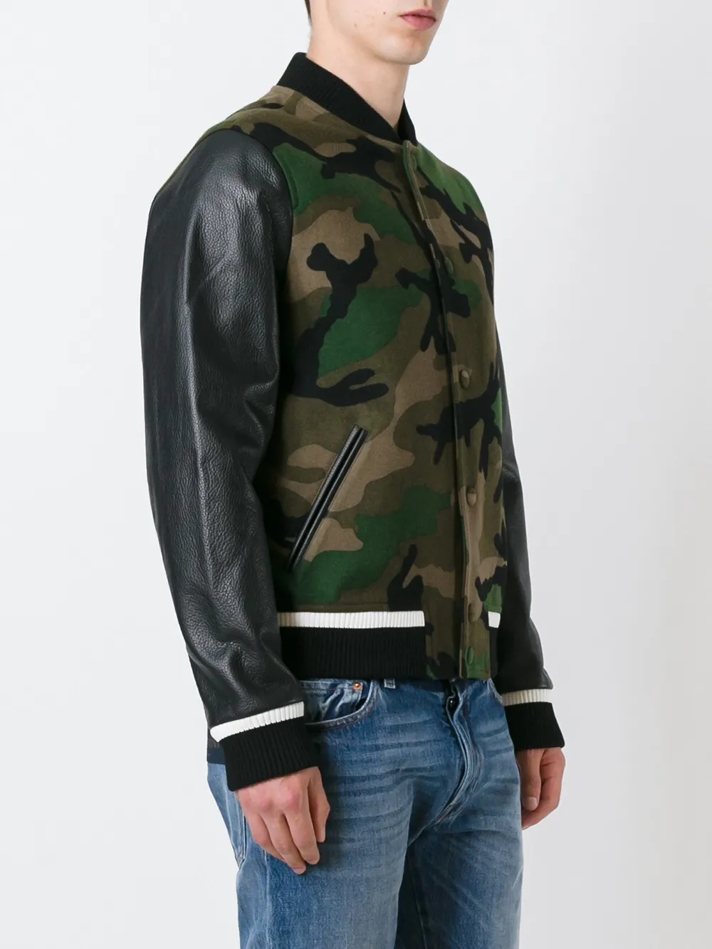 Valentino Garavani 'Rockstud' camouflage bomber jacket Zwart