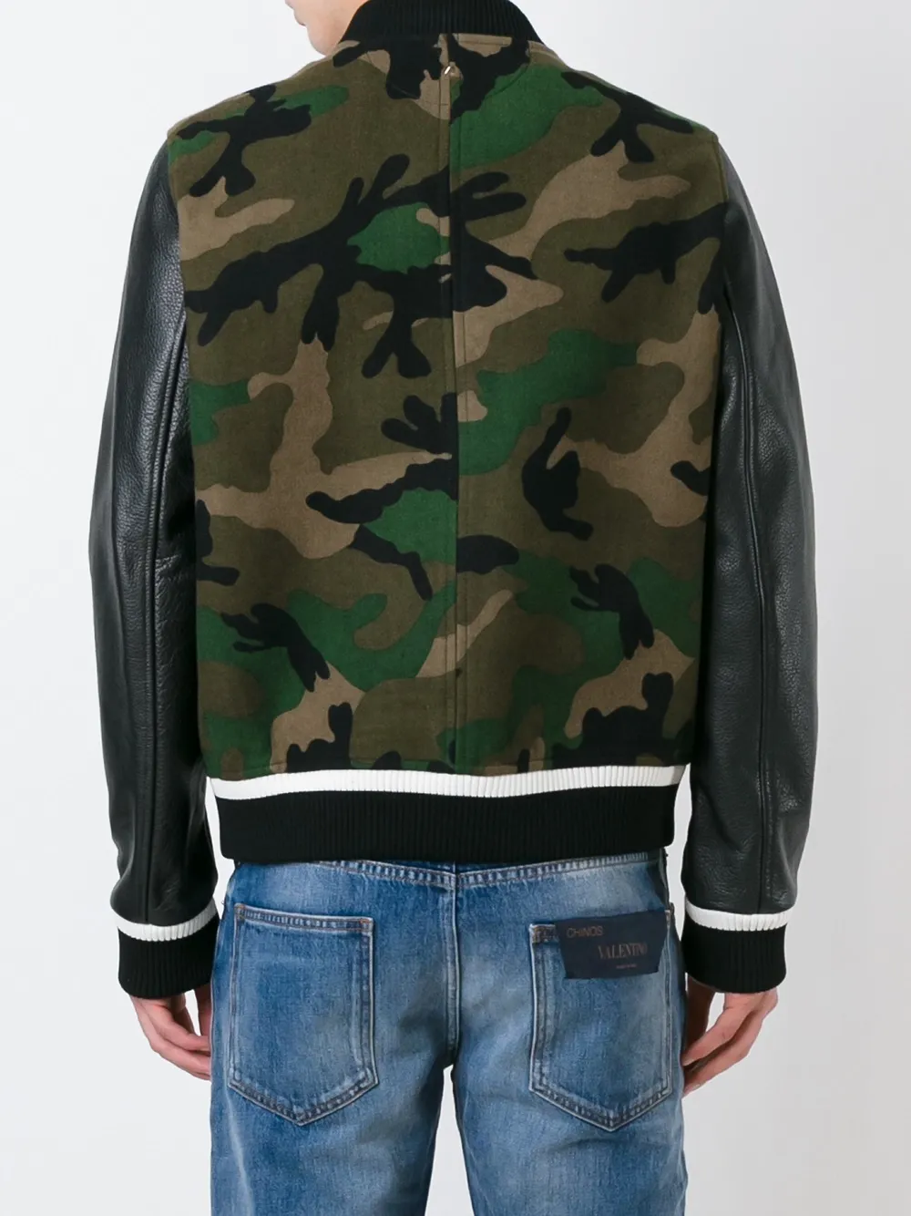 Valentino Garavani 'Rockstud' camouflage bomber jacket Zwart