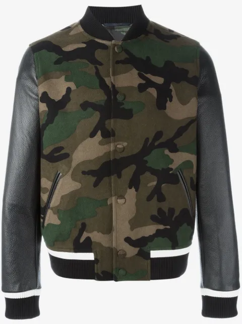 Valentino Garavani Rockstud' camouflage bomber jacket