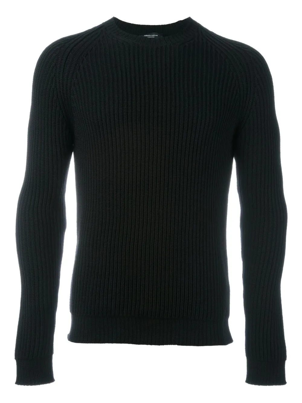 Roberto Collina pull nervuré | noir | Image 1