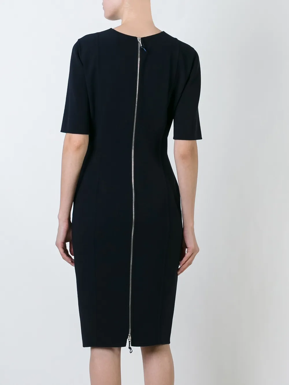 拉链背中长连衣裙