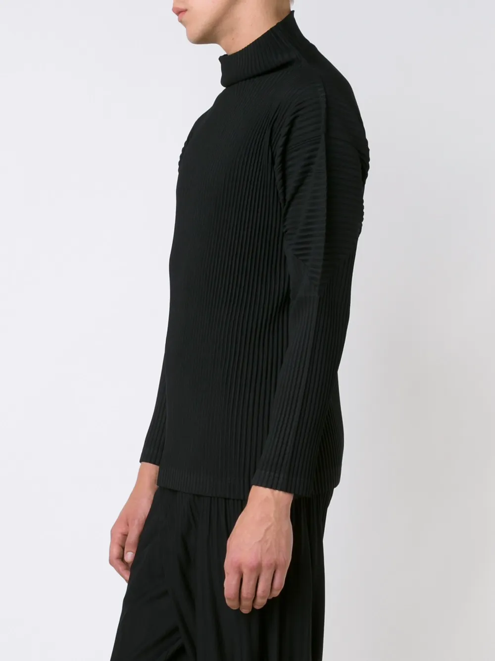Homme Plissé Issey Miyake ribbed roll neck T-shirt Zwart