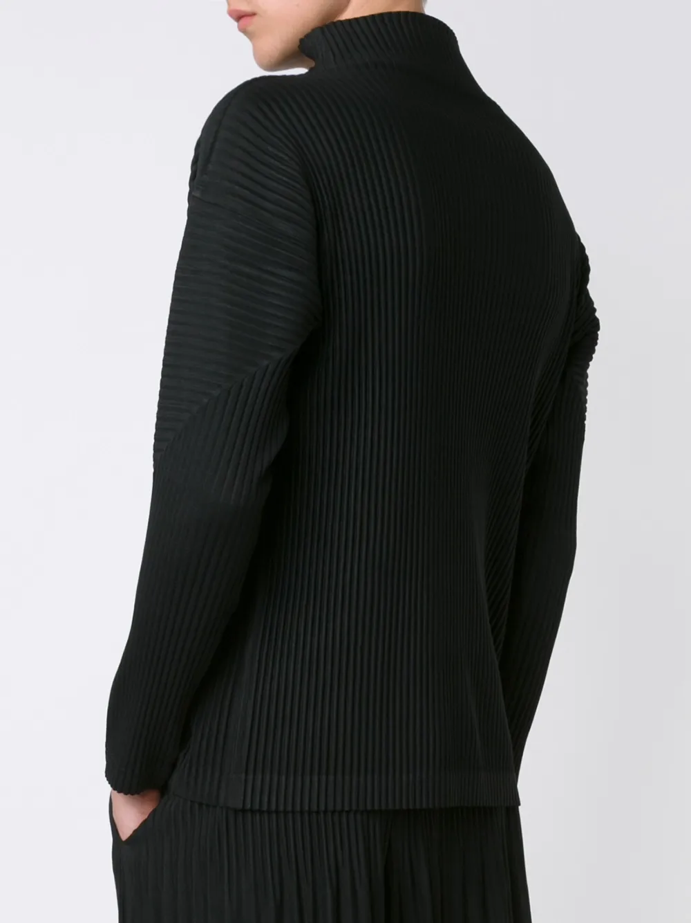 Homme Plissé Issey Miyake ribbed roll neck T-shirt Zwart