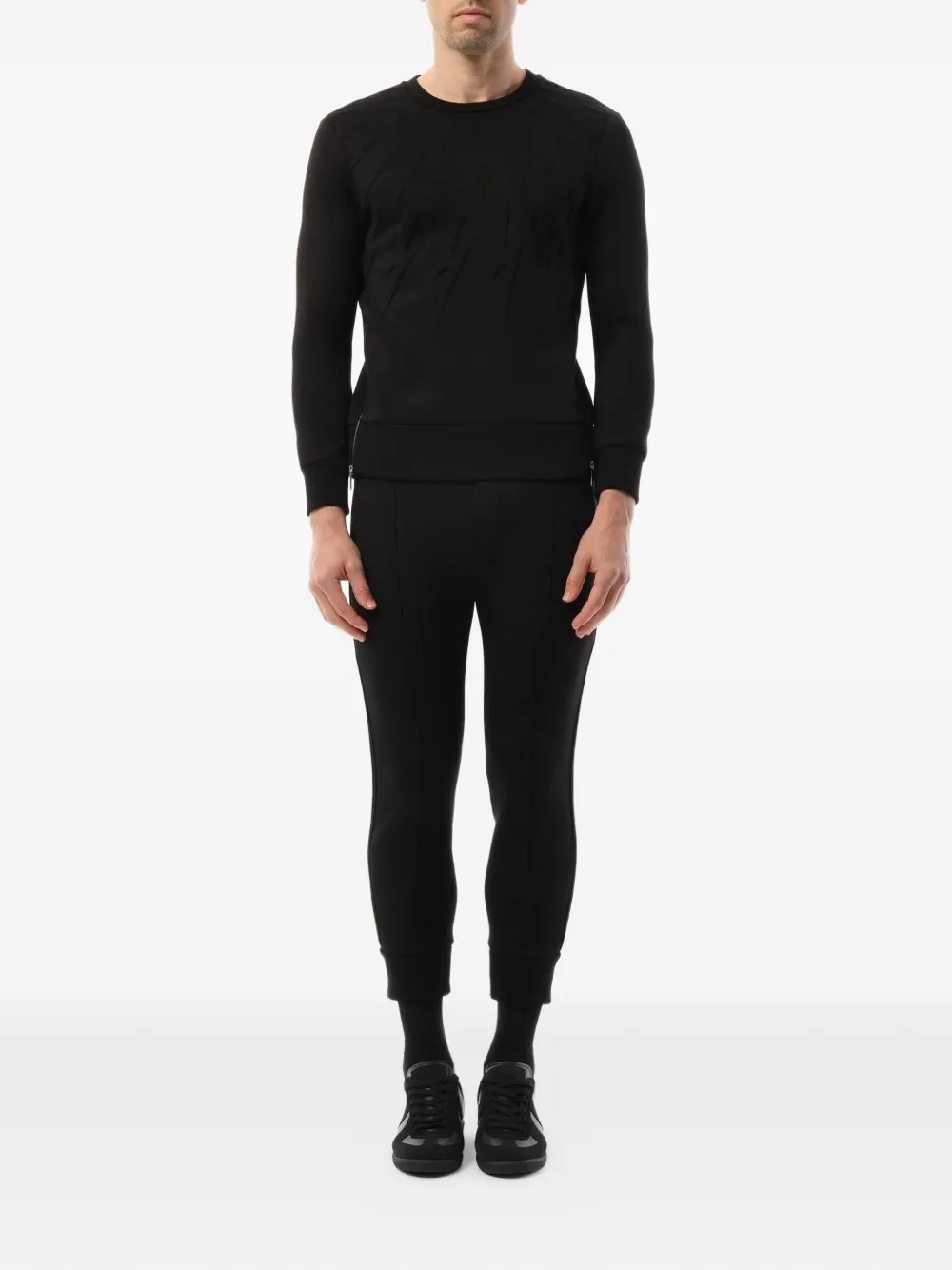  Neil Barrett Fair Isle Pullover Mit Blitzmotiv   Schwarz 