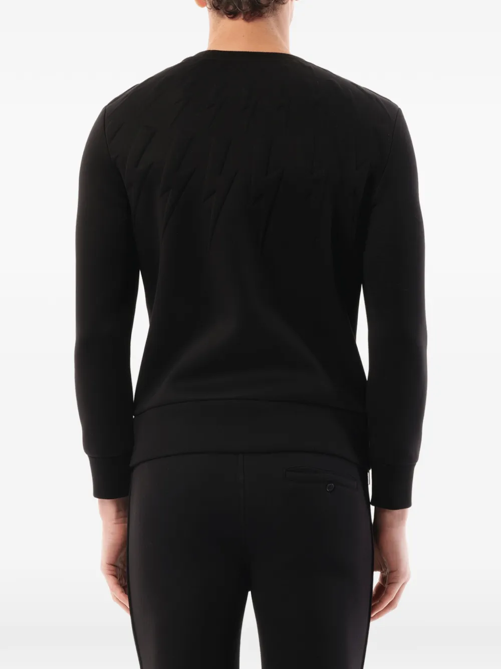 Neil Barrett Fair Isle Thunderbolt trui met patroon Zwart