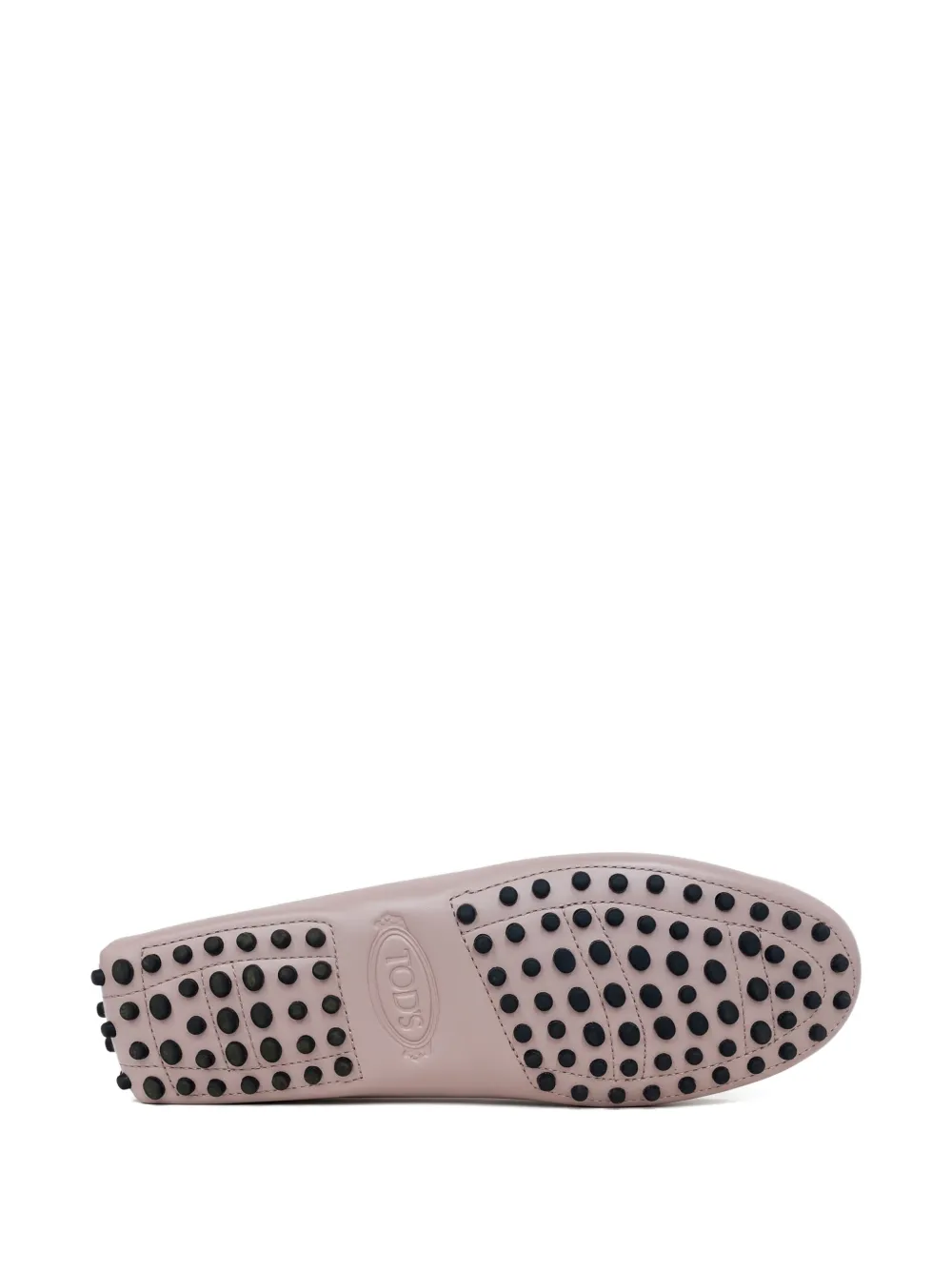 Tod's silver-tone hardware loafers Roze