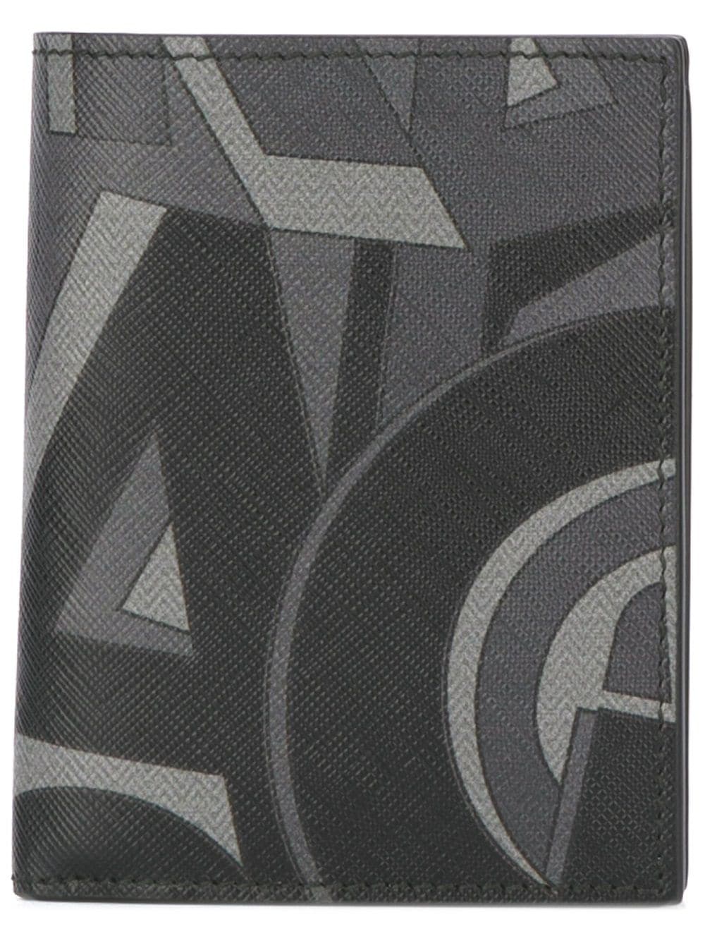 Ferragamo Printed Flat Wallet In Black