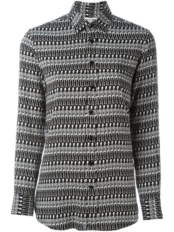 saint laurent skeleton shirt
