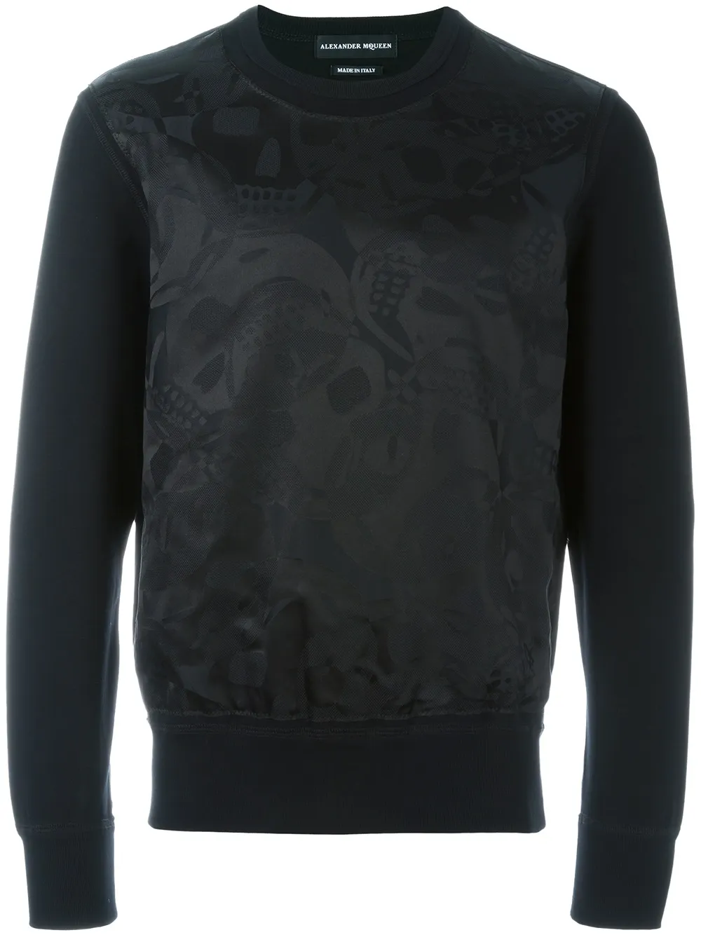 Alexander McQueen Jacquard-Sweatshirt mit Totenkopfmotiv - Schwarz