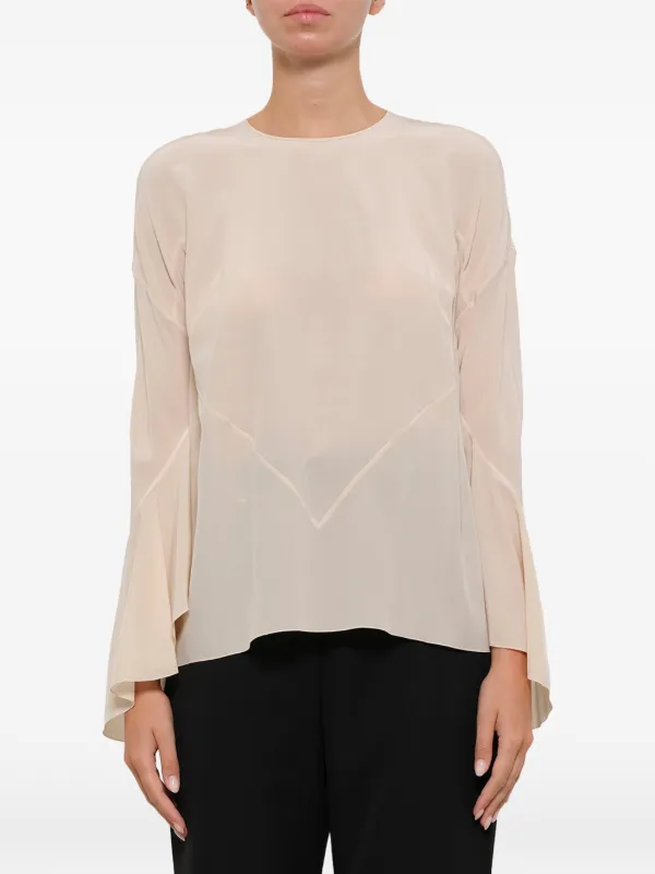 Givenchy Bell Sleeve Blouse in Neutrals