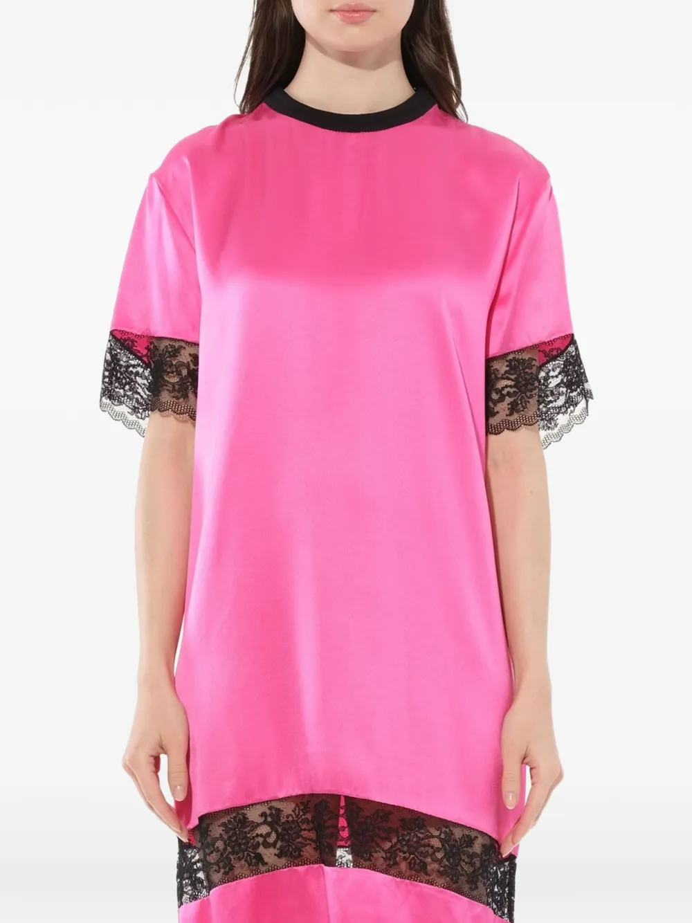 Givenchy lace panel T-shirt dress - Pink