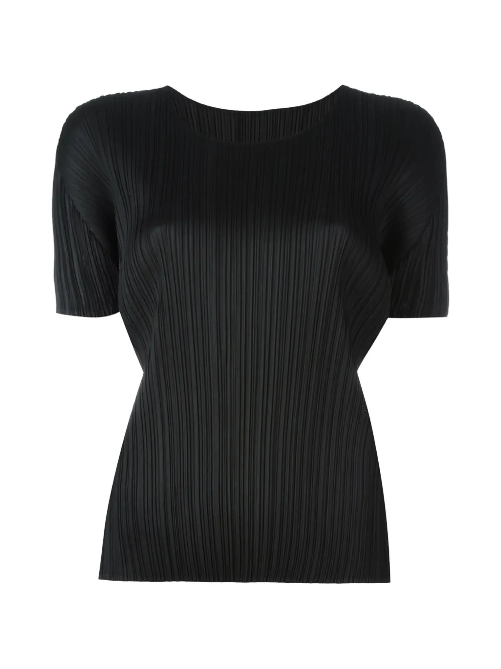 Pleats Please Issey Miyake ribbed shortsleeved T-shirt - Nero
