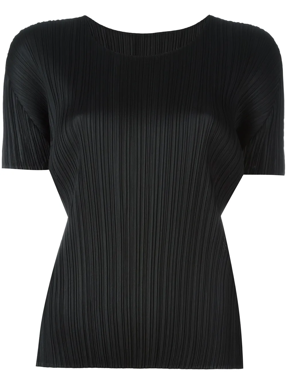 Pleats Please Issey Miyake Geripptes T-Shirt - Schwarz