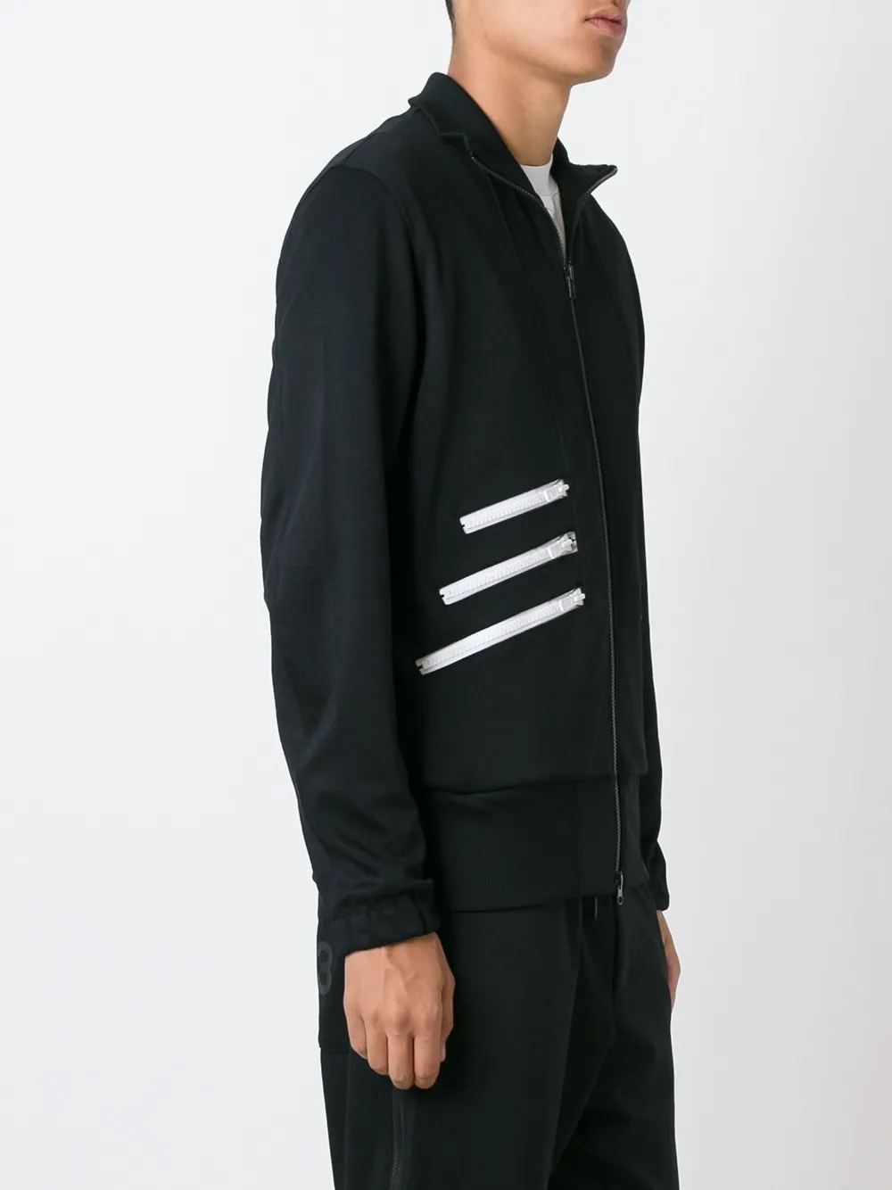  Y 3 Sweatshirt Mit Gestreiften Akzenten   Schwarz 