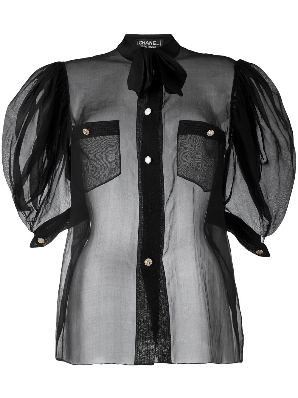 chanel black blouse