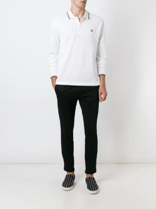 moncler white long sleeve polo moncler white long sleeve polo