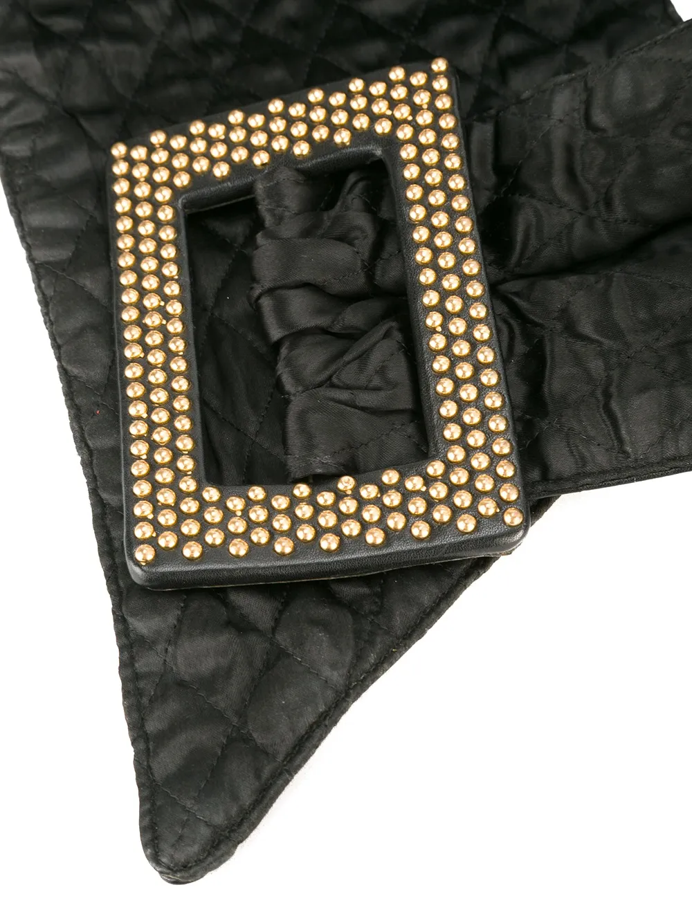 Saint Laurent Pre-Owned brede gewatteerde riem - Zwart Top Merken Winkel