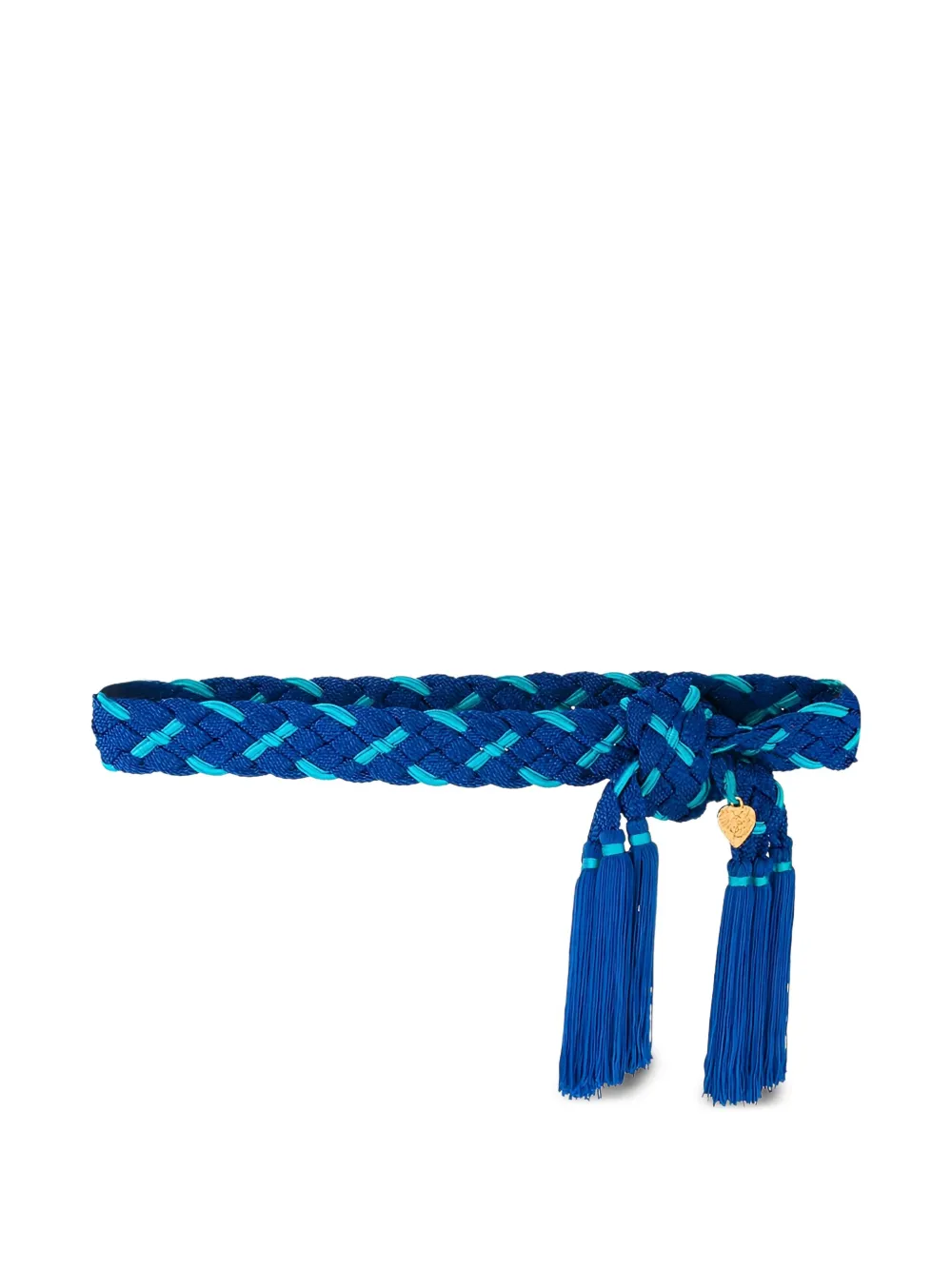 Pre-owned Saint Laurent Braided Belt In Blue