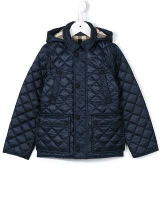 burberry boys quilted hooded jacket