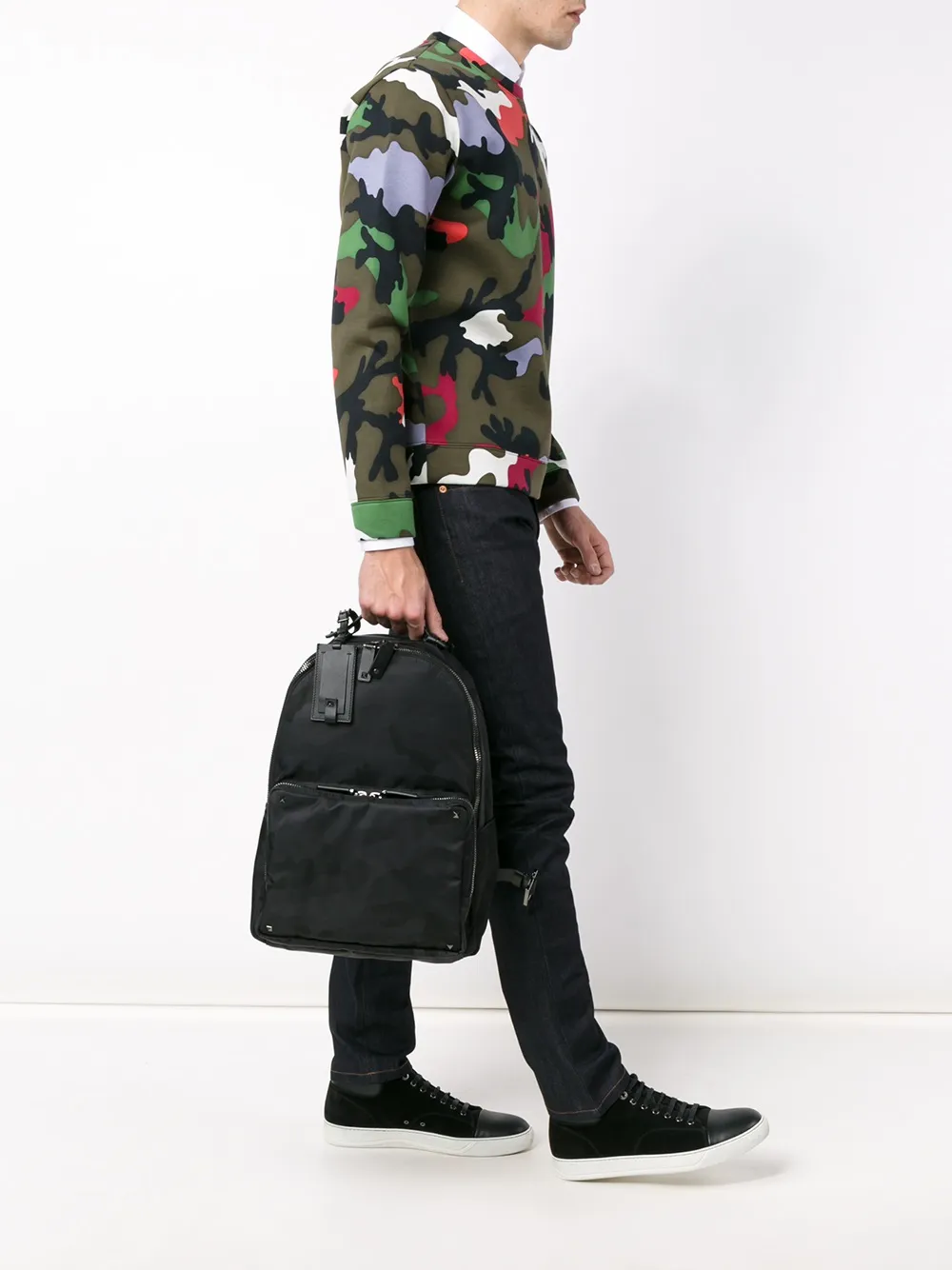 Valentino Garavani camouflage backpack Zwart