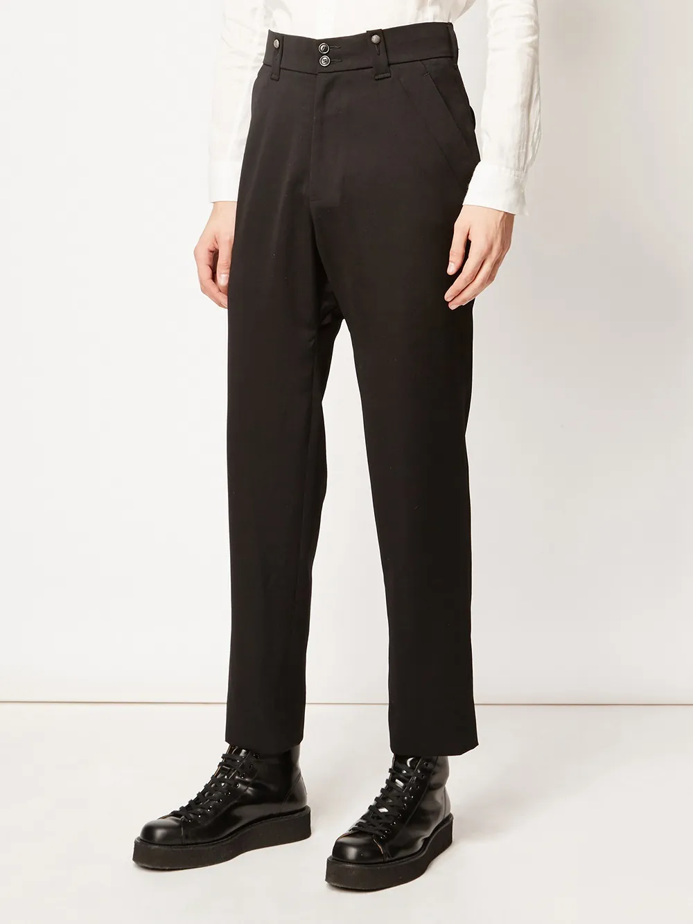  Aganovich Gerade Wollhose   Schwarz 