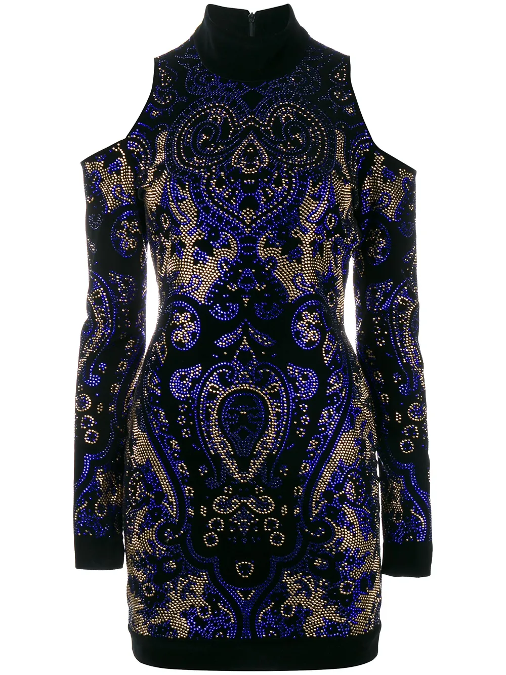 Balmain cold-shoulder mini dress | Blue | Image 1