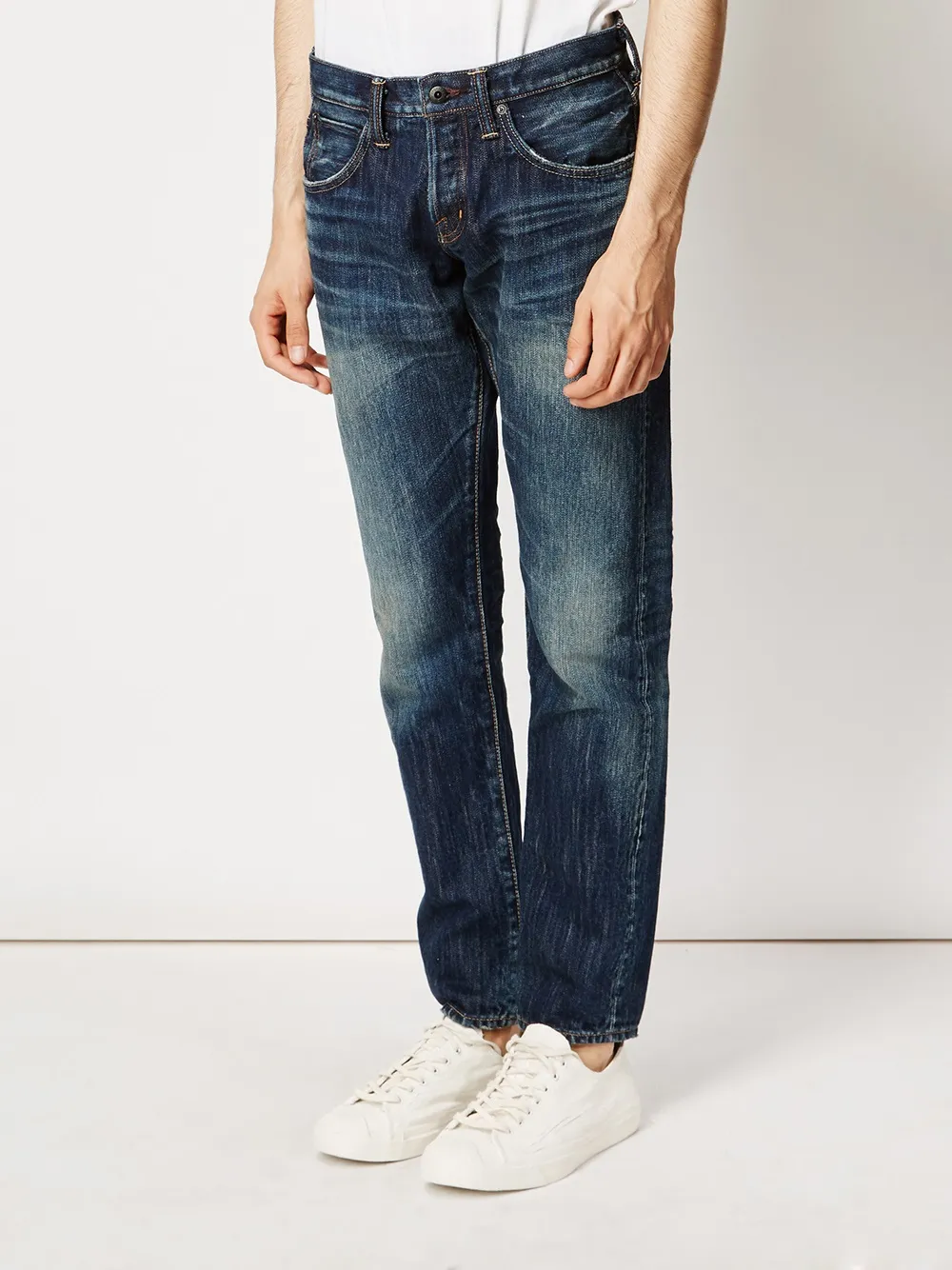  Mastercraft Union Bleached Straight Jeans - Blue 