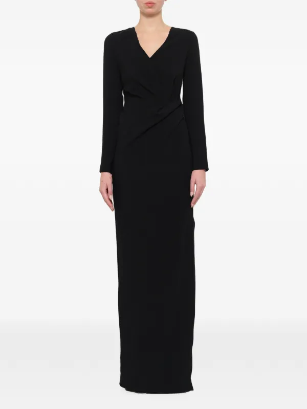 Lanvin Wrap-detail Maxi Dress in Black
