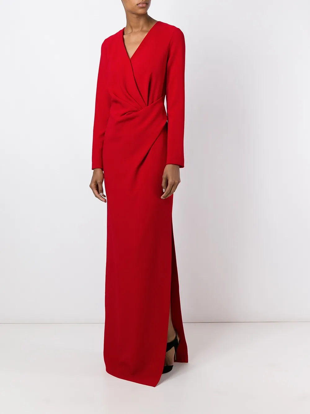  Lanvin Maxikleid Mit Wickeldetail   Rot 