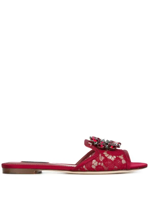 Dolce & Gabbana Rainbow Lace brooch-detail sandals