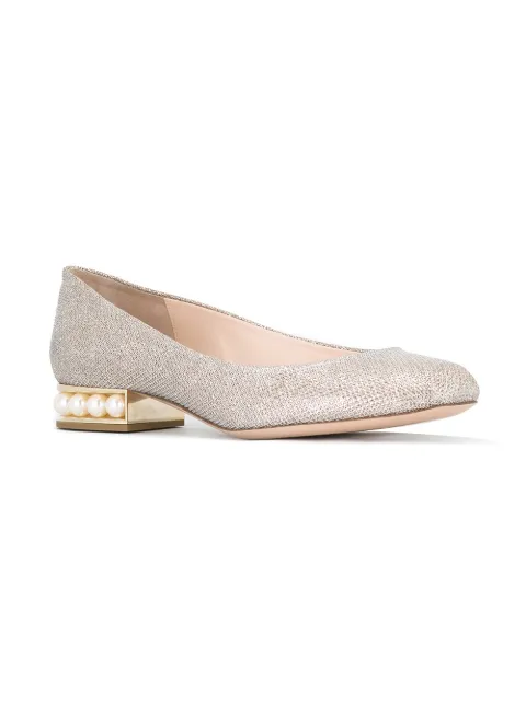 NICHOLAS KIRKWOOD 'Casati' Faux Pearl Heel Lurex Flats | ModeSens