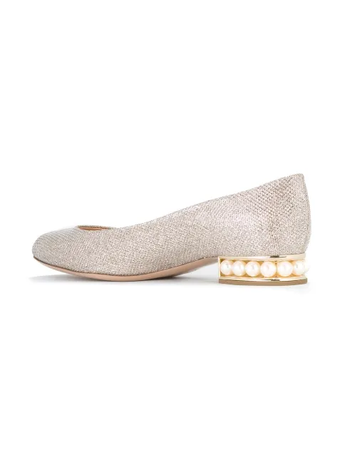 flats with pearl heel