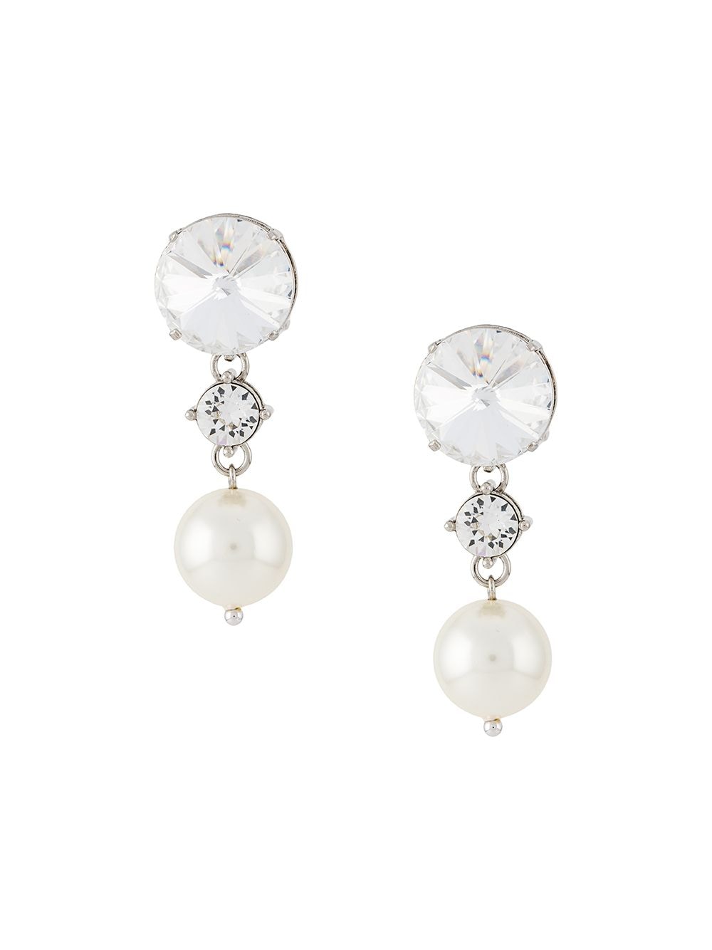 

Miu Miu crystal and pearl drop earrings - Metallic