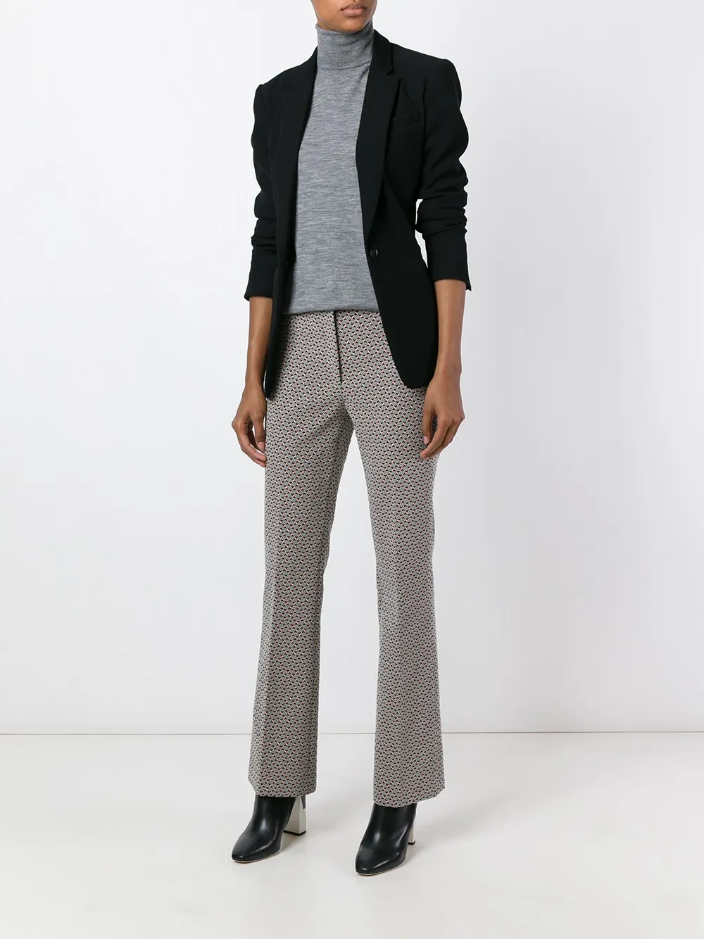 ETRO abstract print flared trousers Zwart