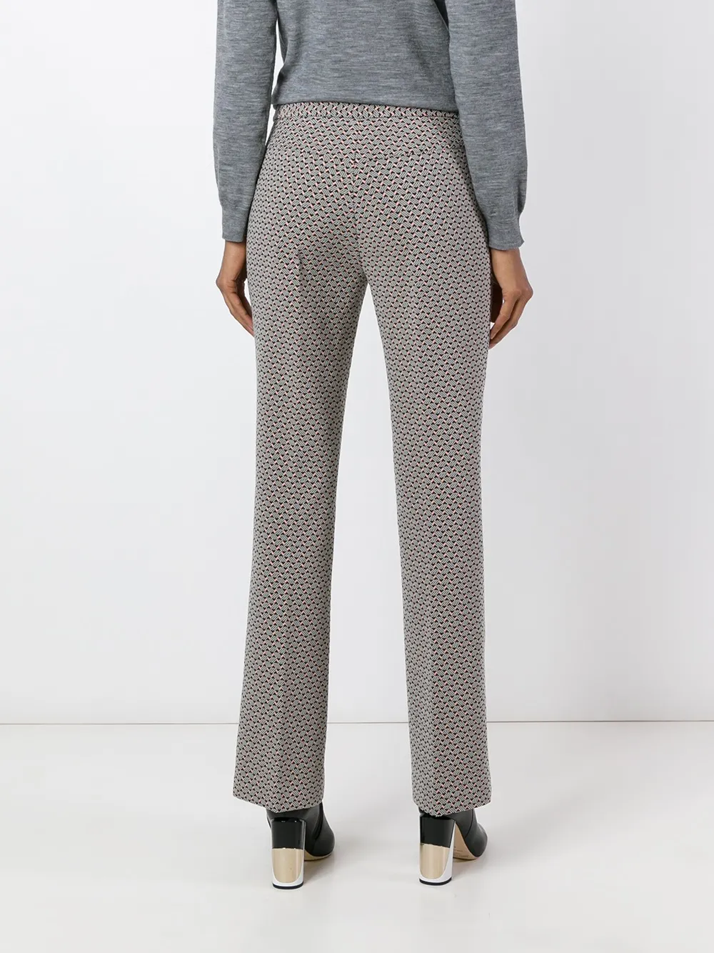 ETRO abstract print flared trousers Zwart