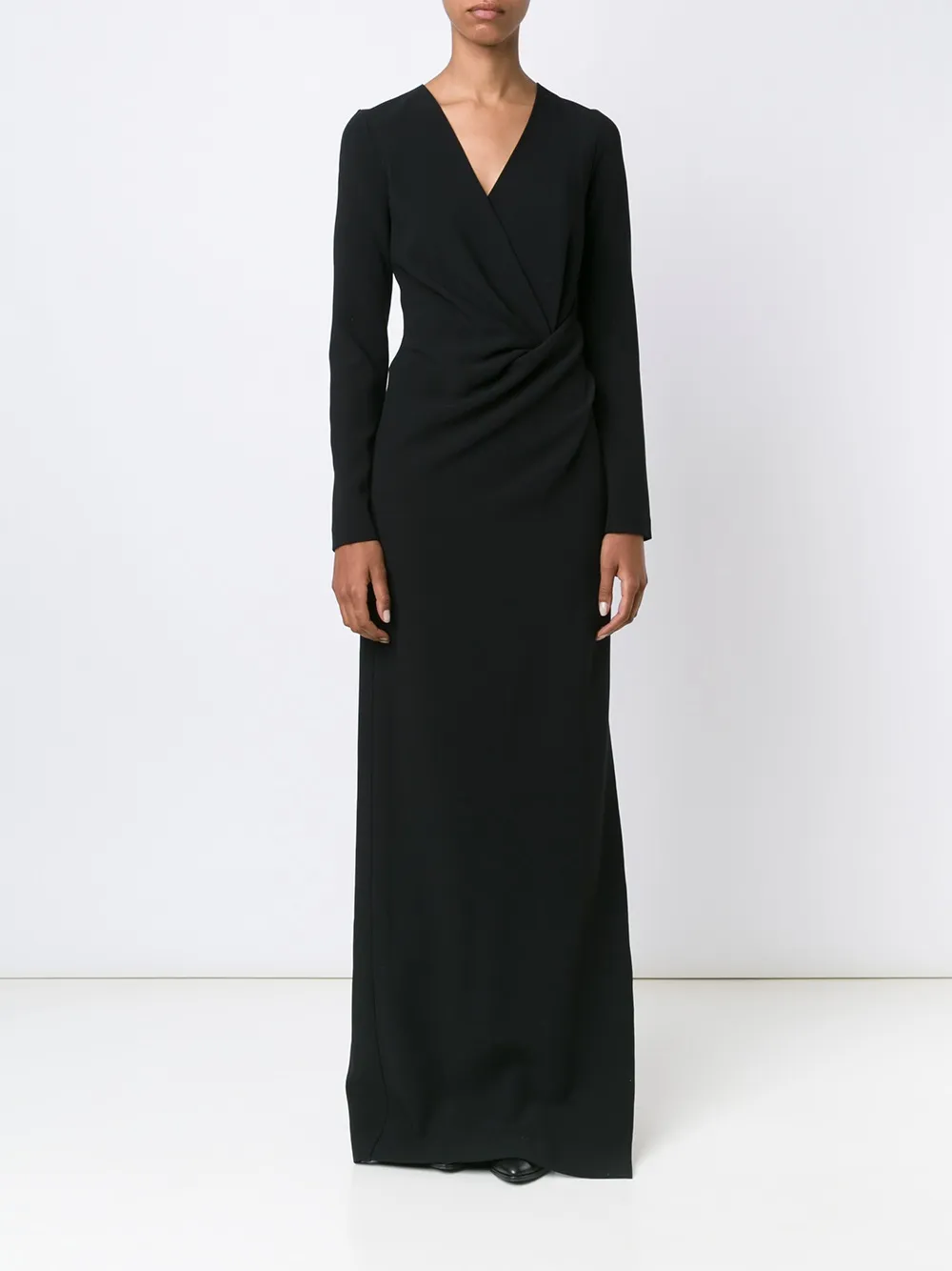  Lanvin Drapiertes Maxikleid   Schwarz 