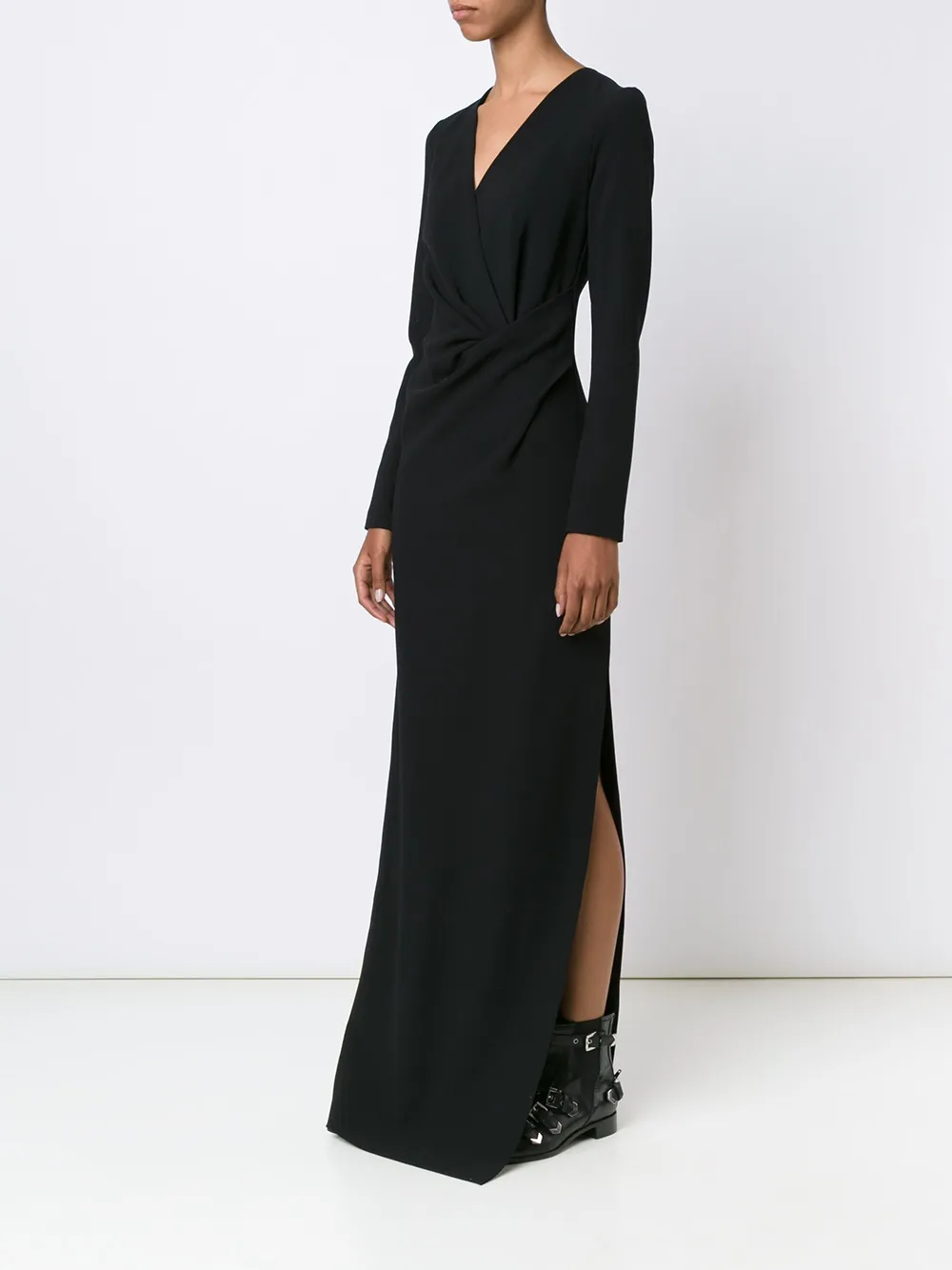  Lanvin Drapiertes Maxikleid   Schwarz 