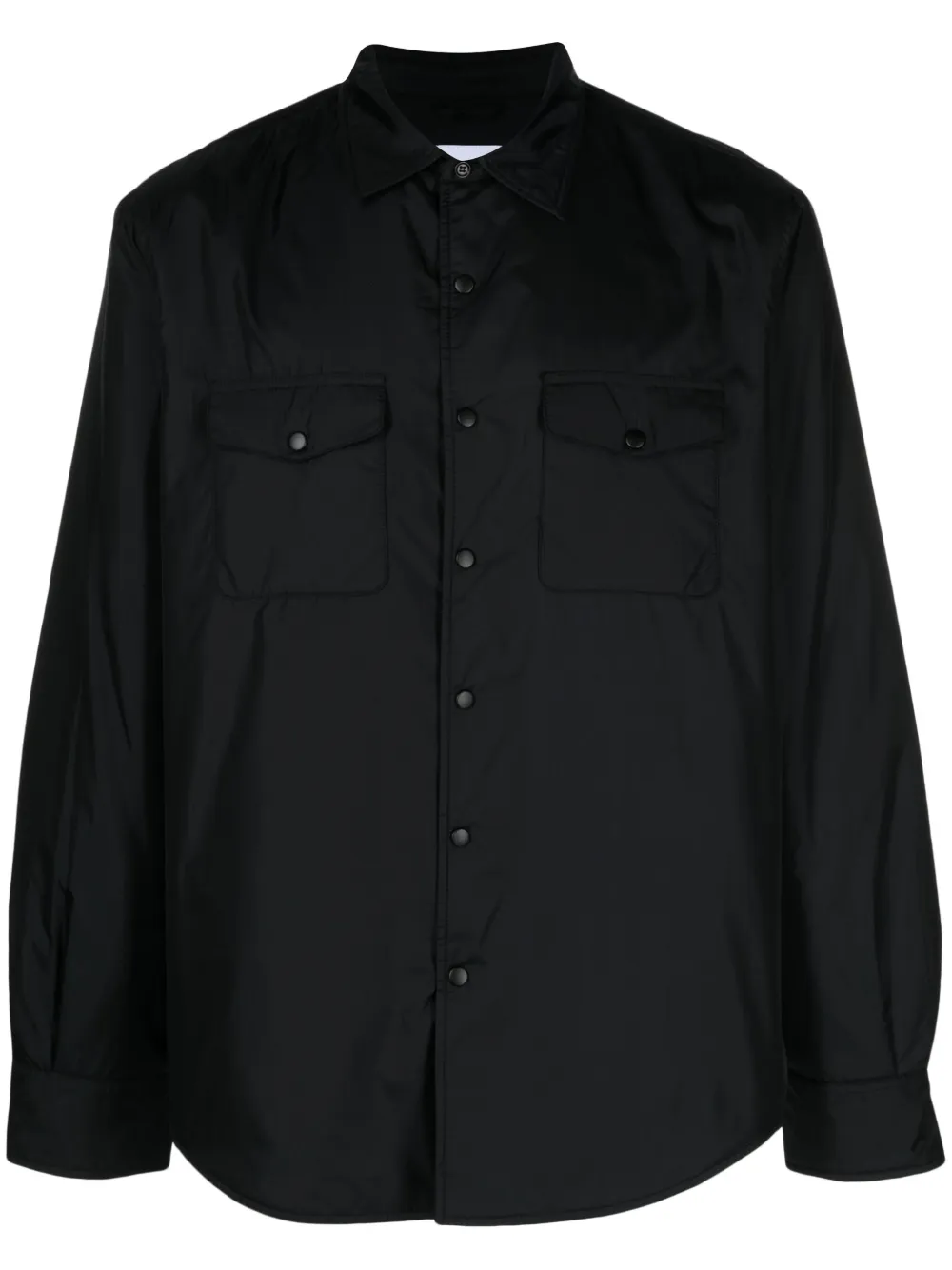 Aspesi Technical Snap Shirt Jacket In Black