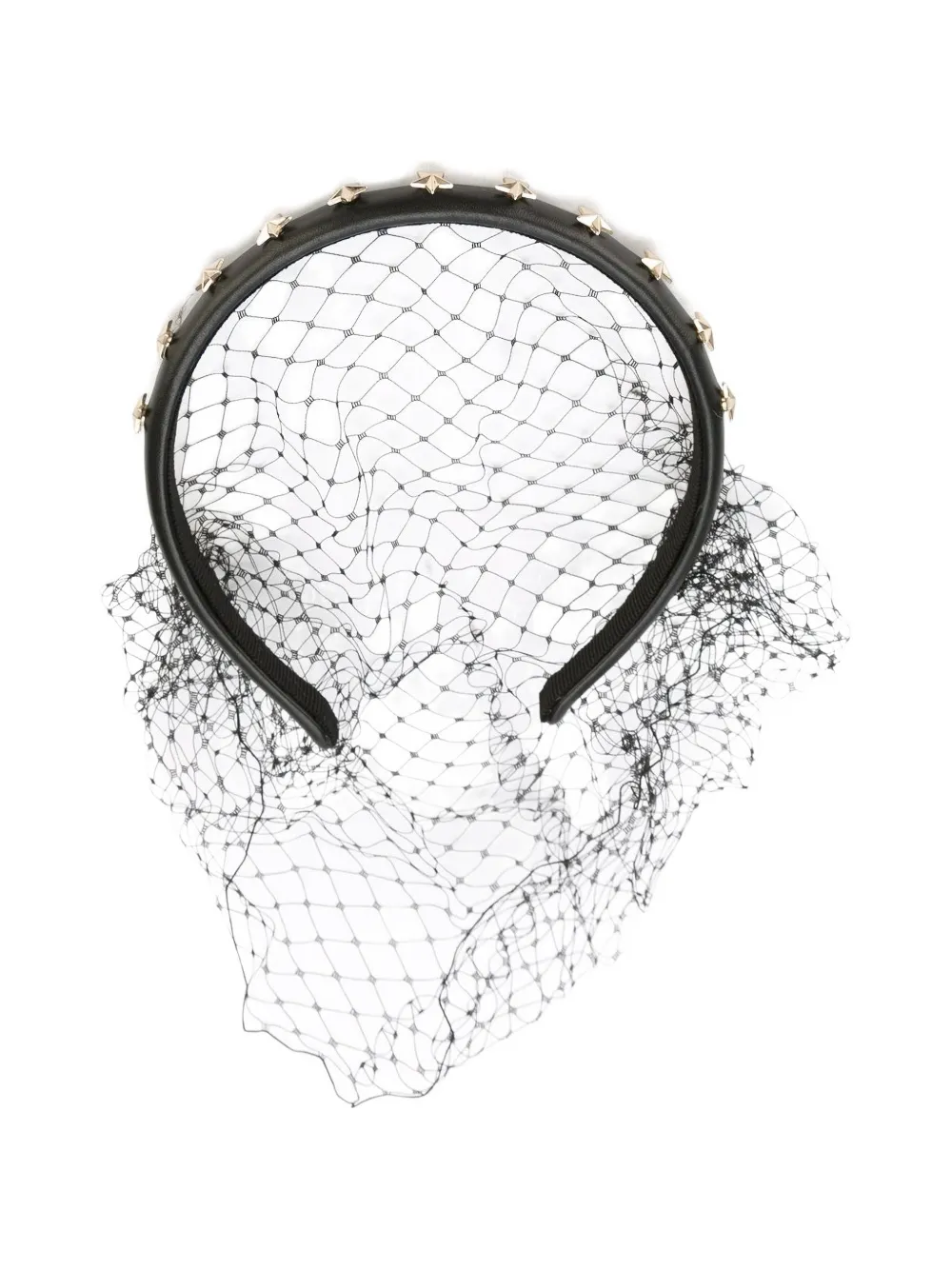 RED(V) tulle hairband - Nero