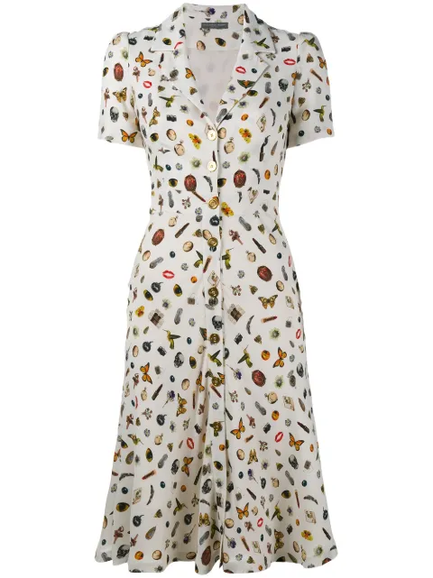 Alexander McQueen Obsession print shirt dress