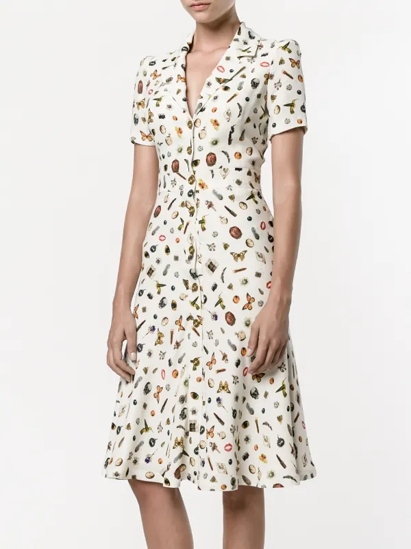 Alexander McQueen Obsession Print Shirt Dress | Yellow | FARFETCH