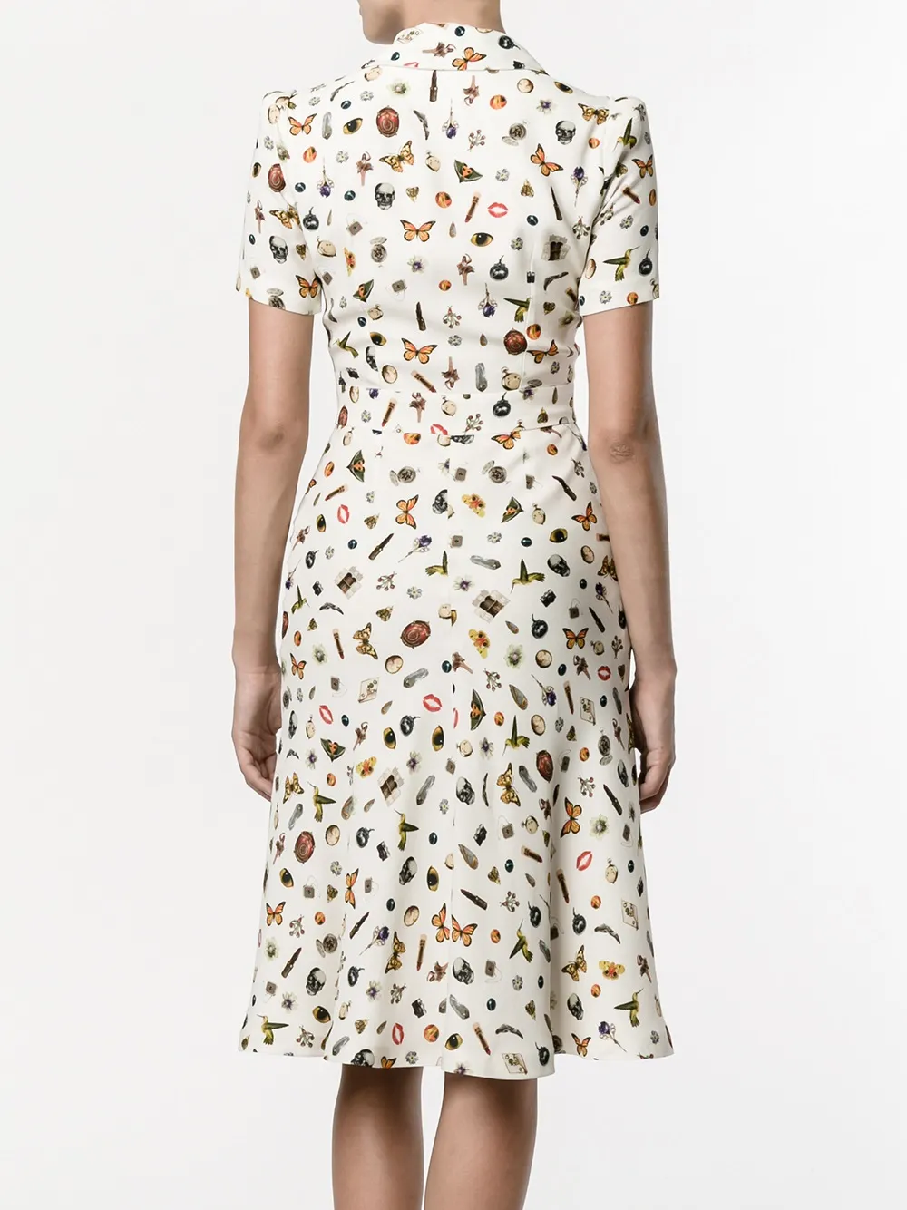 Alexander McQueen Obsession print shirt dress Geel