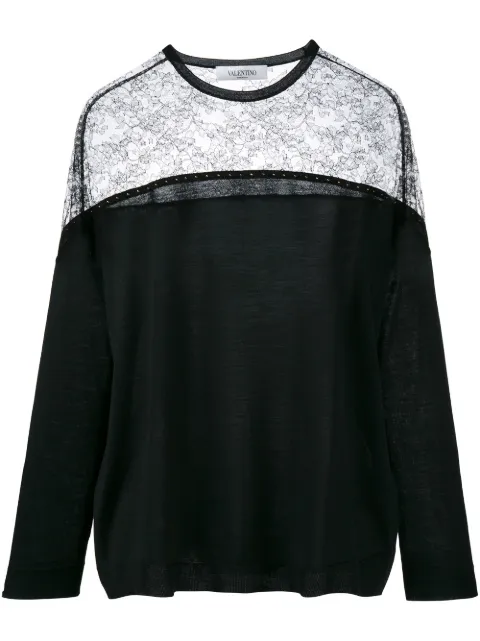 Valentino Garavani — lace panel jumper