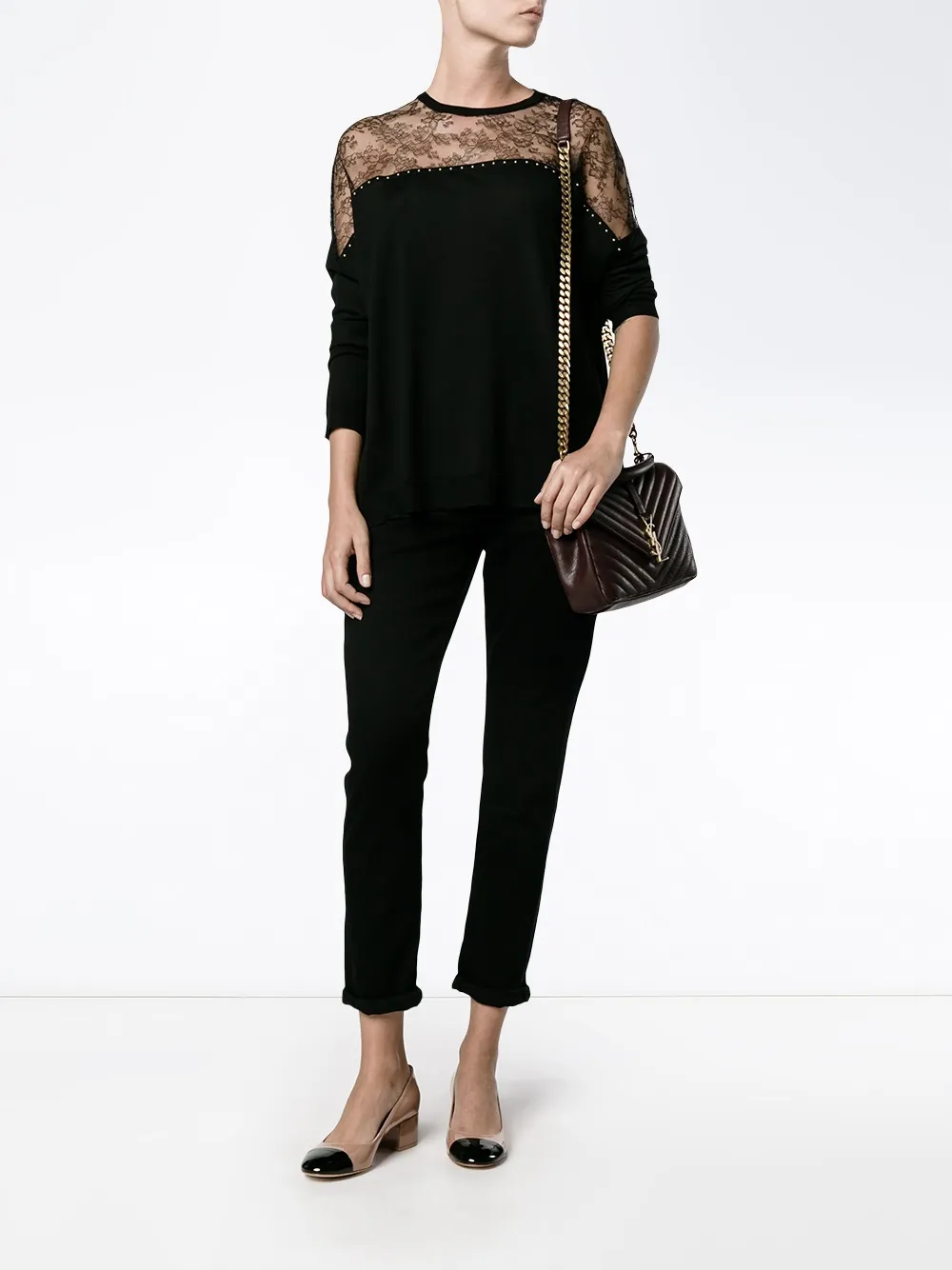 Valentino Garavani lace panel jumper | Knitted Sweaters | Image 2