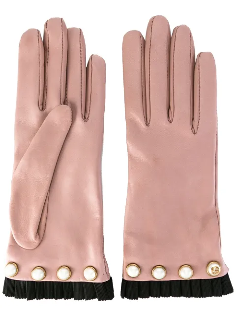 Gucci pearl embellished gloves