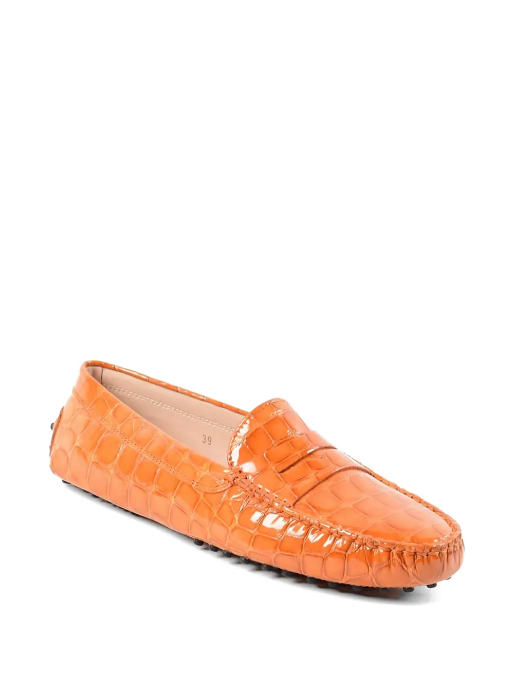 Tod's corcodile effect loafers Oranje