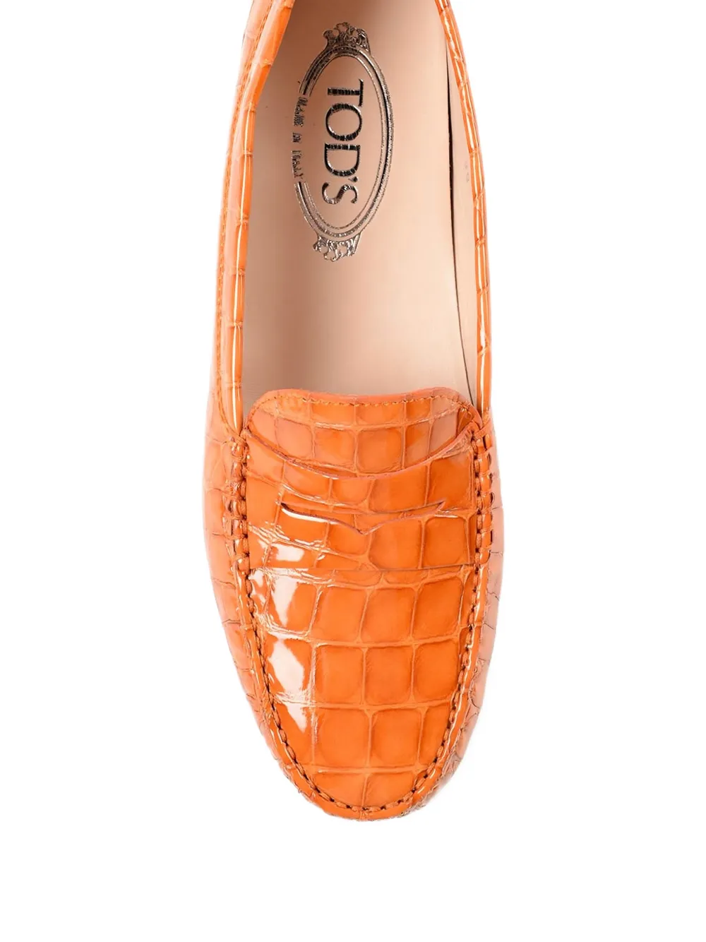 Tod's corcodile effect loafers Oranje