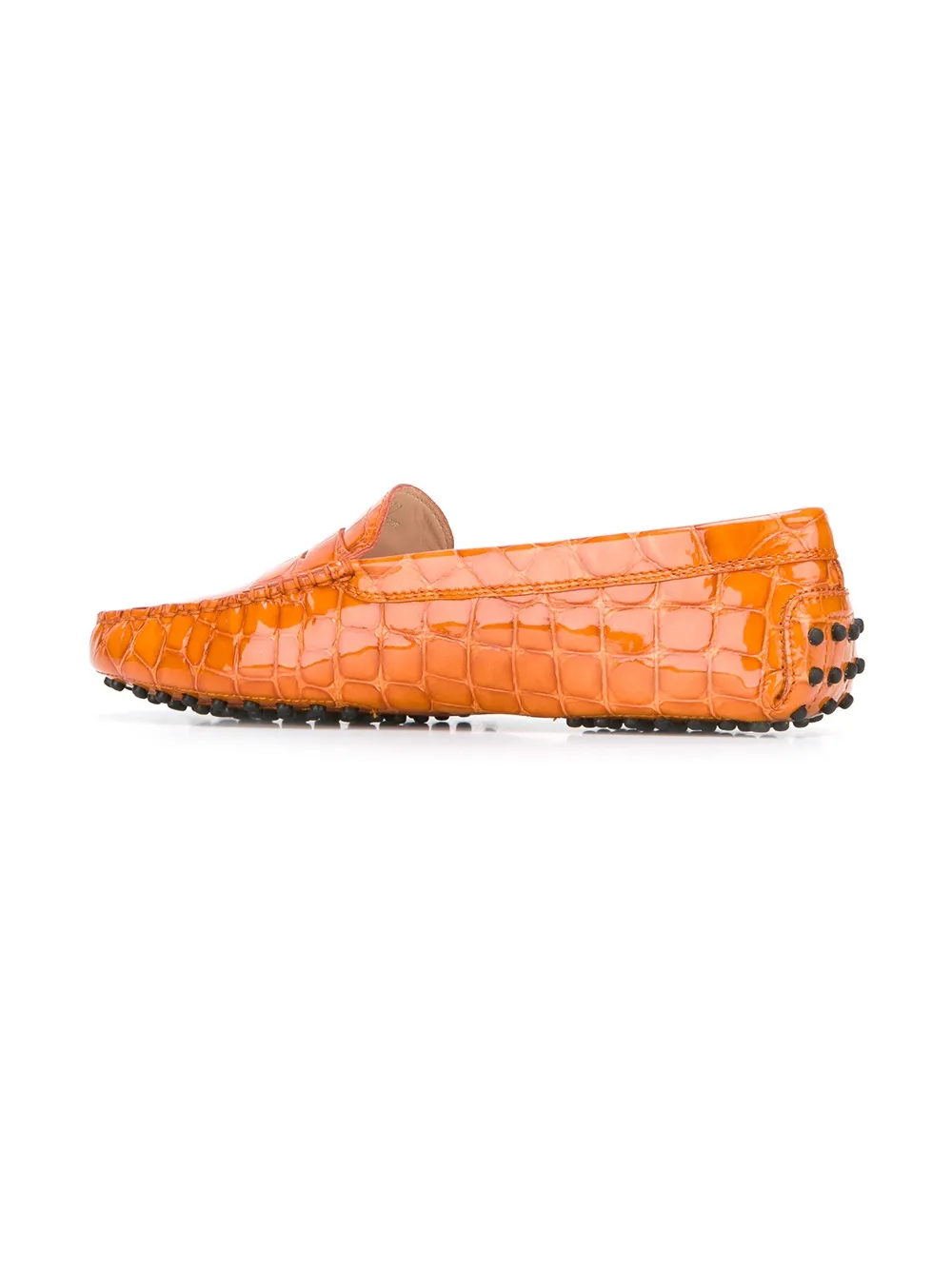 Tod's Corcodile Effect Loafers In Yellow