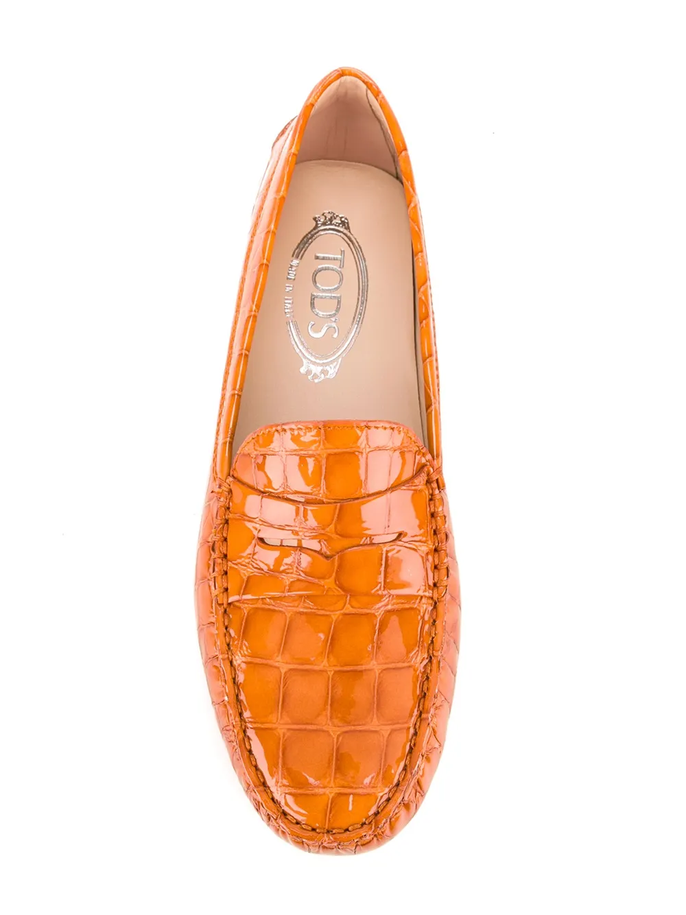 Tod's Corcodile Effect Loafers In Yellow