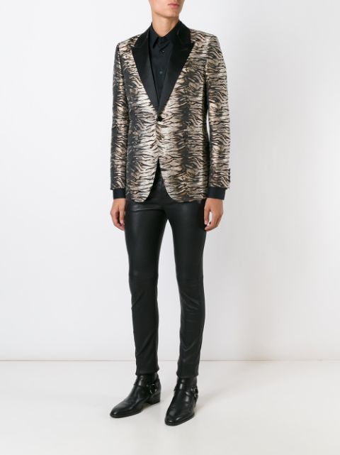 Saint Laurent Jacquard Tiger Print Blazer - Farfetch